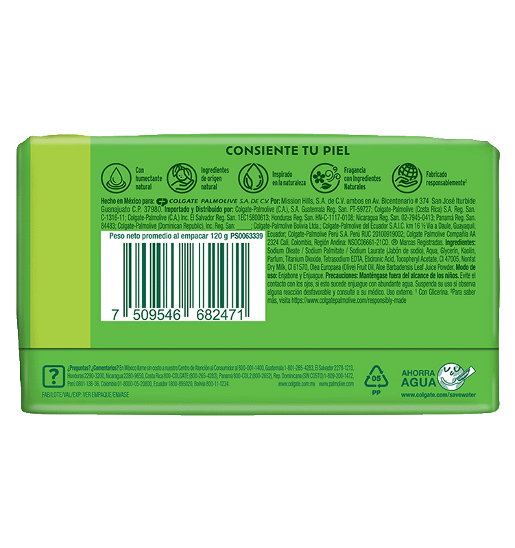 Palmolive® Naturals Sensación Humectante Oliva y Aloe Jabón en barra Palmolive® Naturals Sensación Humectante Oliva y Aloe Jabón en barra