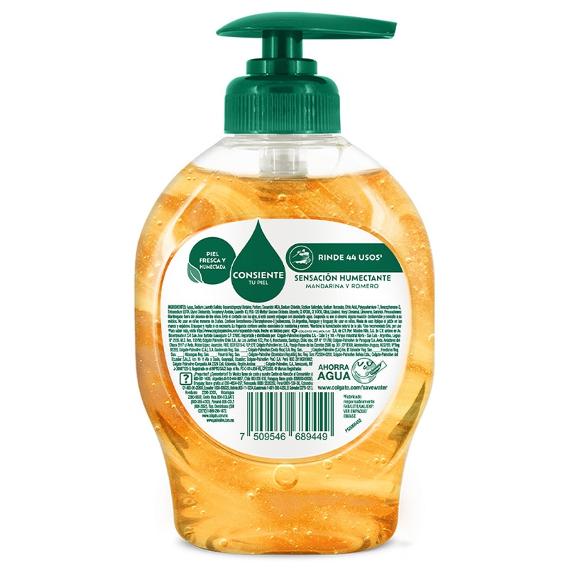 Ingredientes jabón líquido Palmolive Naturals Mandarina y Romero Ingredientes jabón líquido Palmolive Naturals Mandarina y Romero
