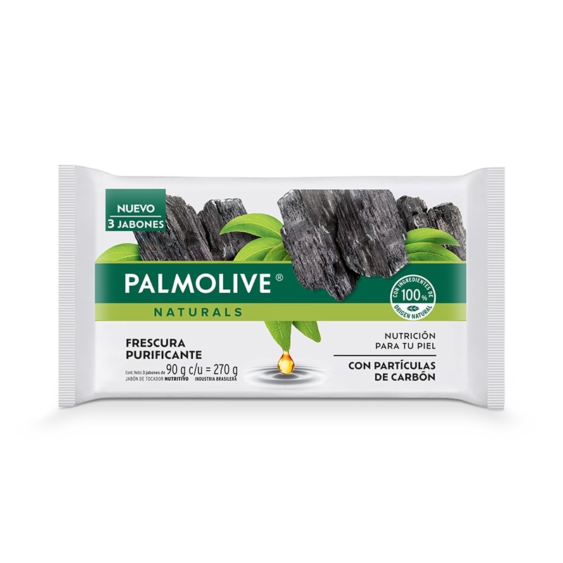 Palmolive® Naturals  Sensación Purificante con partículas de carbón Jabón en barra